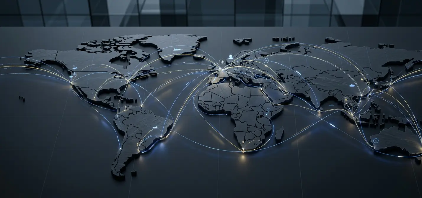 Global Shipping Routes Map